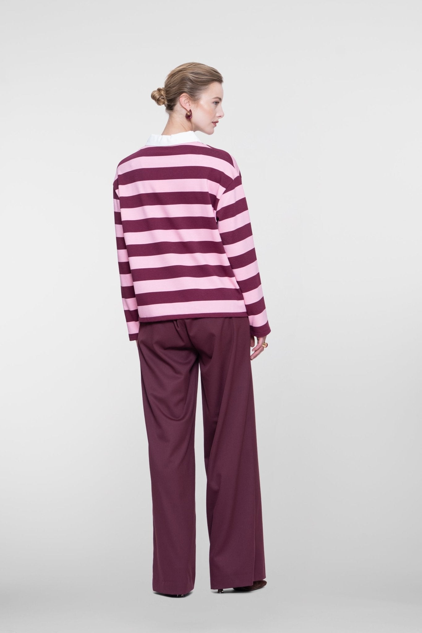 Pantalon Wijde Pijp Bordeaux - Castelijn mode