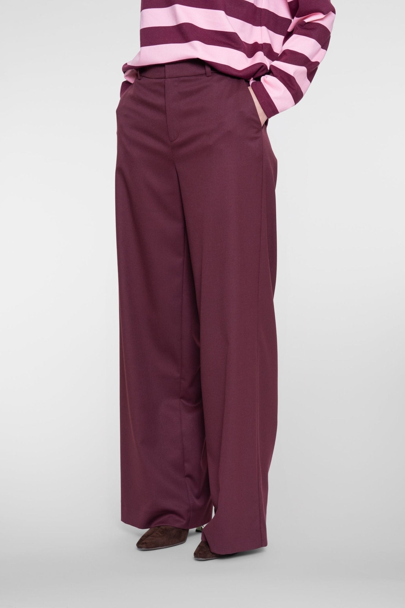 Pantalon Wijde Pijp Bordeaux - Castelijn mode