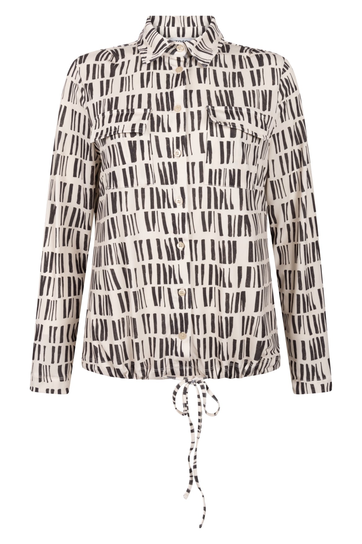 Pia Blouse Print Ecru Bruin - Castelijn mode