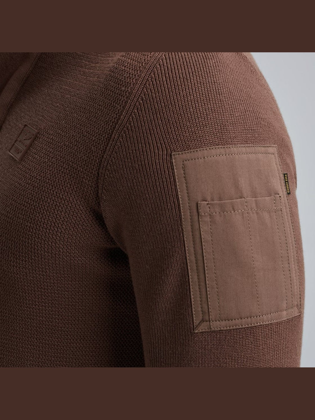 PKW2509322 - 8203 Trui met halve rits marron - Castelijn mode