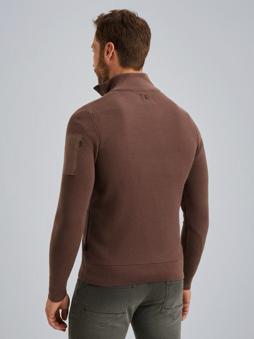 PKW2509322 - 8203 Trui met halve rits marron - Castelijn mode