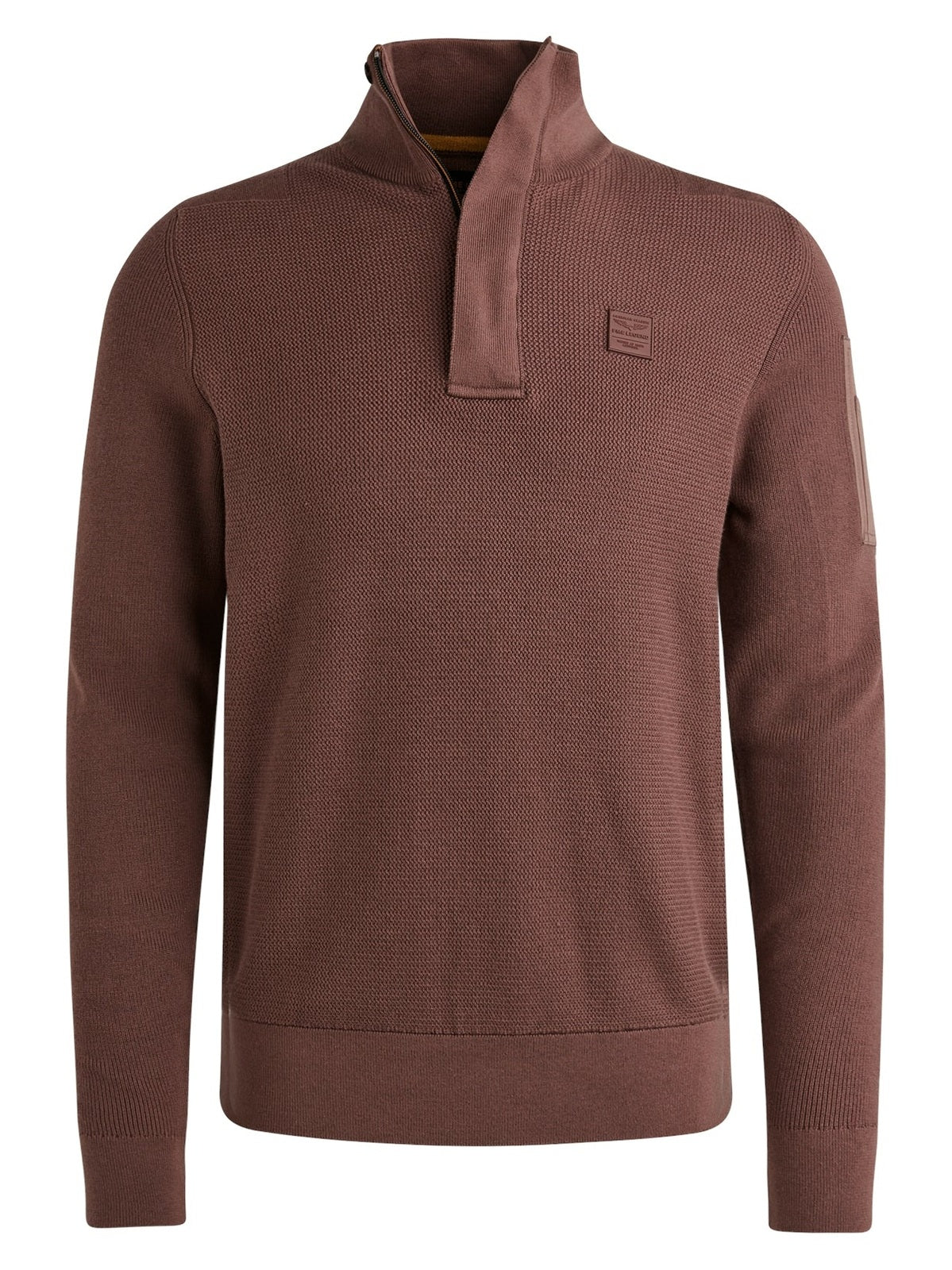 PKW2509322 - 8203 Trui met halve rits marron - Castelijn mode