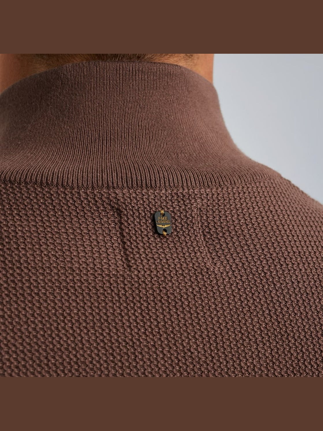 PKW2509322 - 8203 Trui met halve rits marron - Castelijn mode