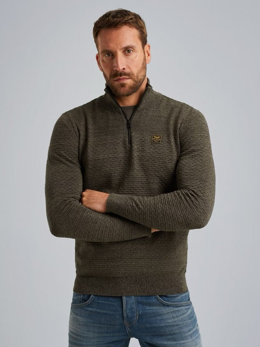 PKW2510301 - 6389 Trui met halve rits - Castelijn mode