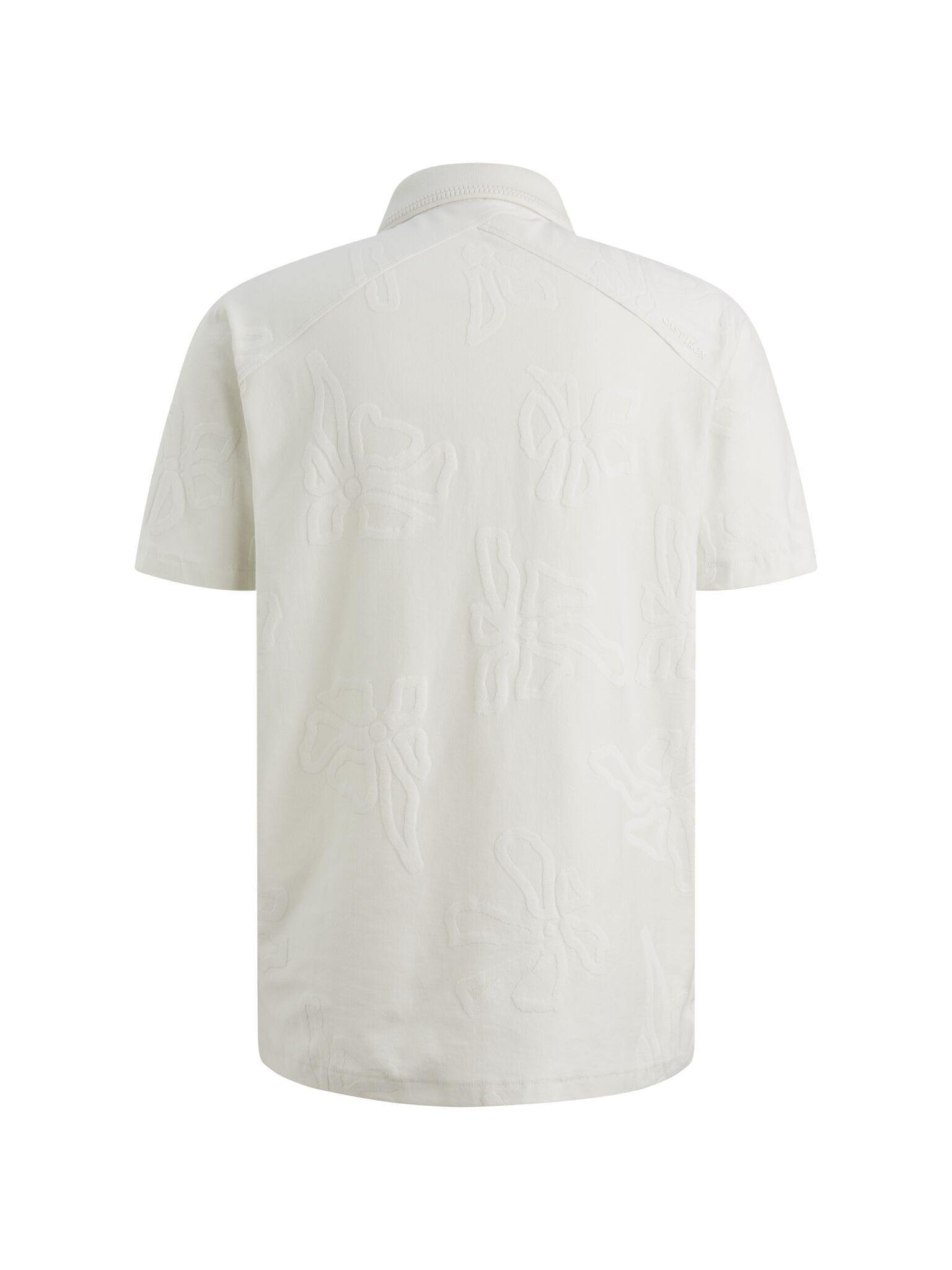 polo ecru met jacquardpatroon - Castelijn mode