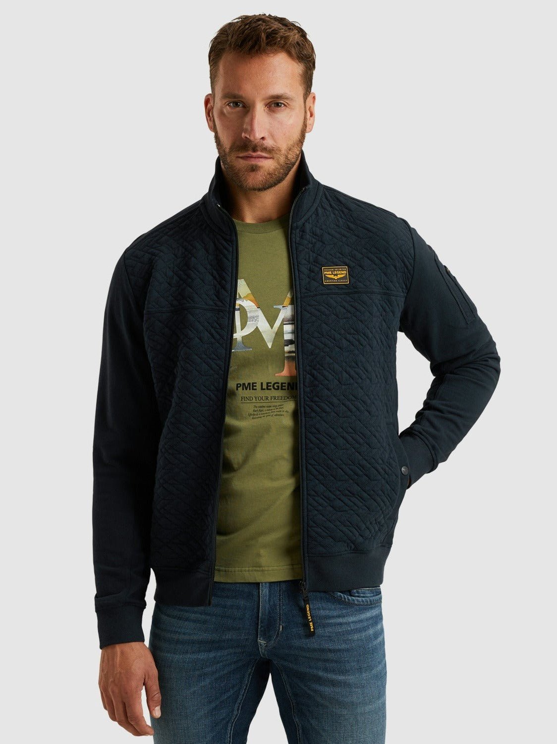 PSW2502475 5281 jacquard interlock sweat - Castelijn mode