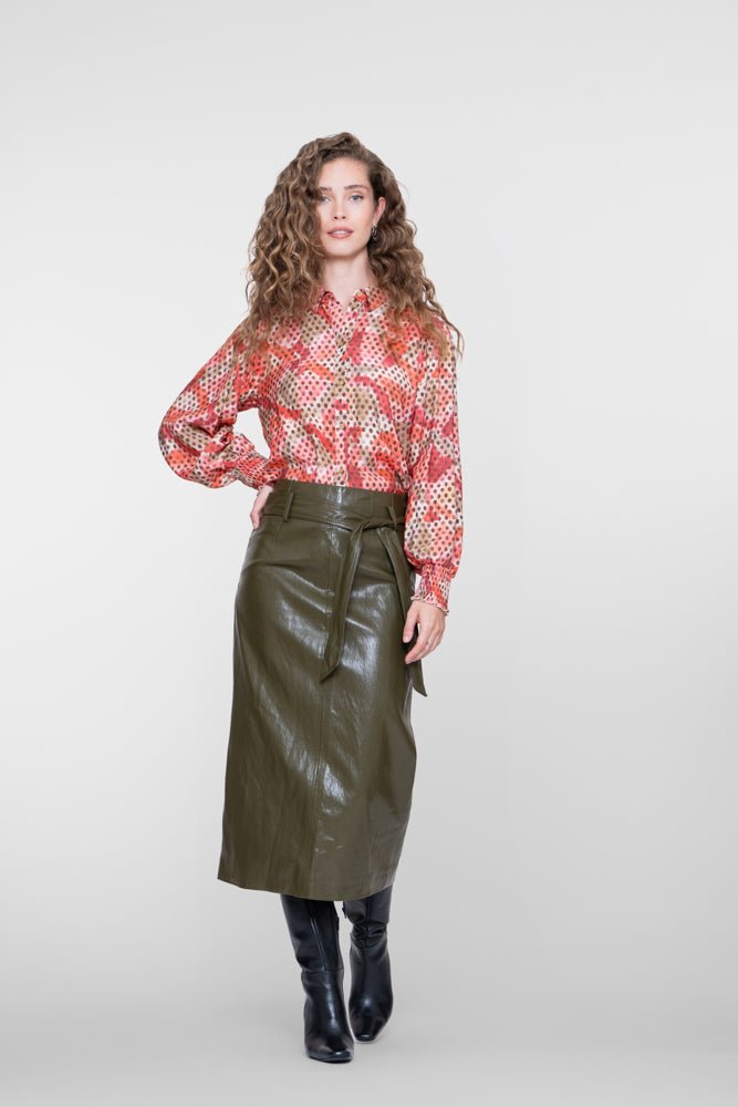 Rok Leatherlook Mosgroen - Castelijn mode