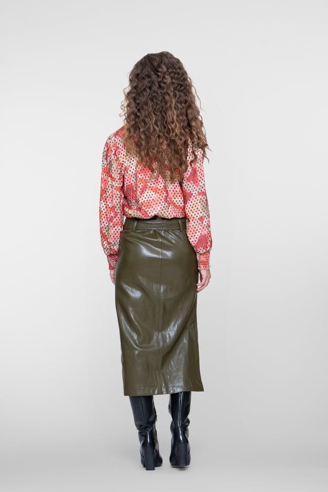 Rok Leatherlook Mosgroen - Castelijn mode
