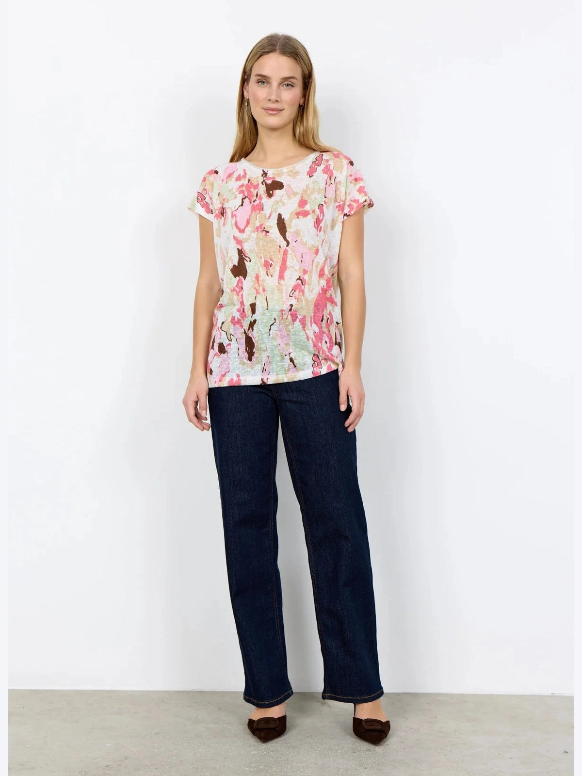 SC - Aretha 43 T-shirt roze met print - Castelijn mode