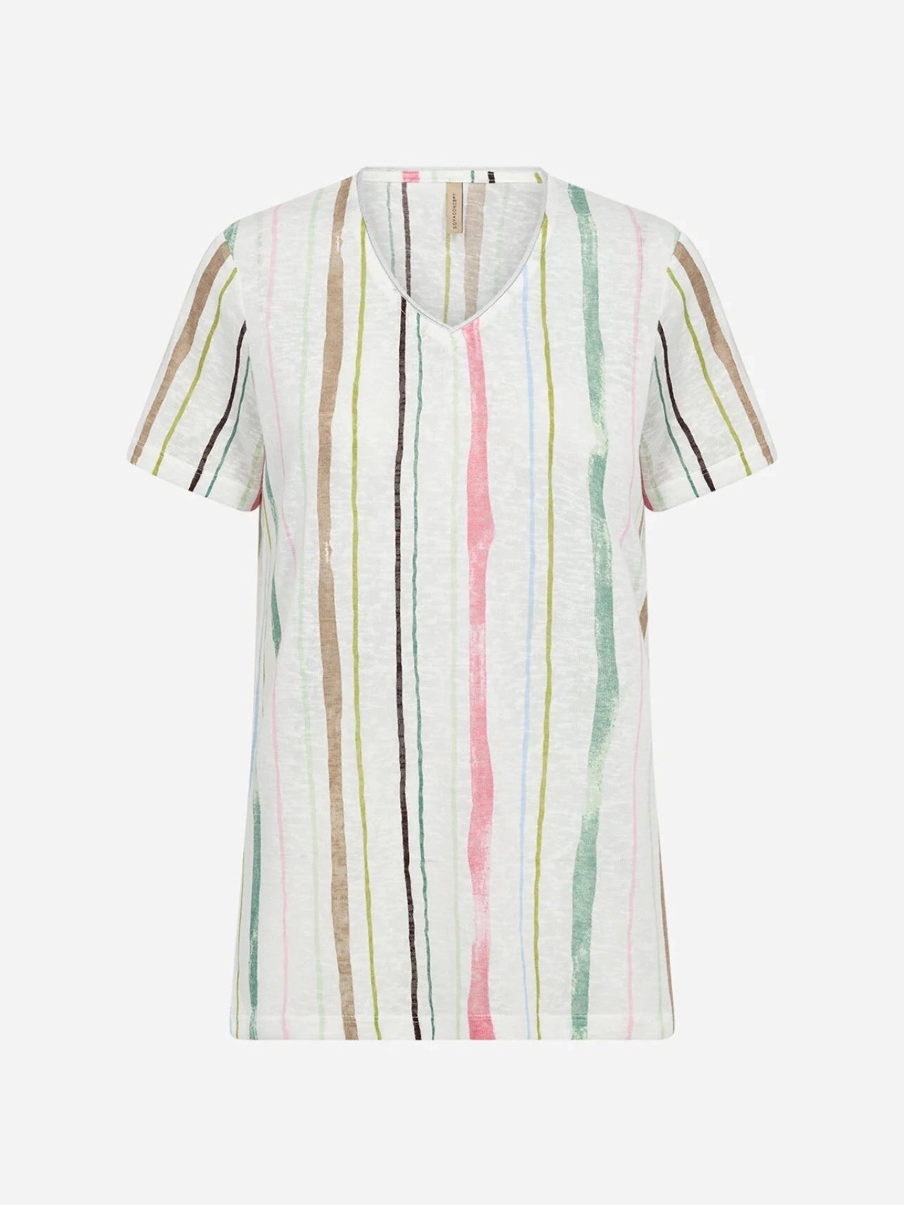 SC - Aretha 44 T-shirt Off - white met strepen - Castelijn mode