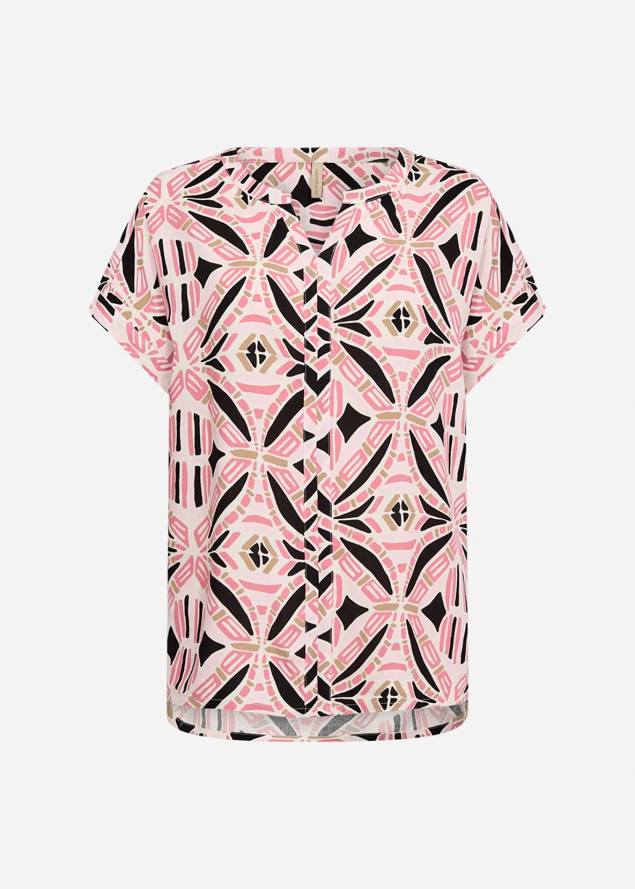 SC - CASSIEL 1 Blouse roze met print - Castelijn mode