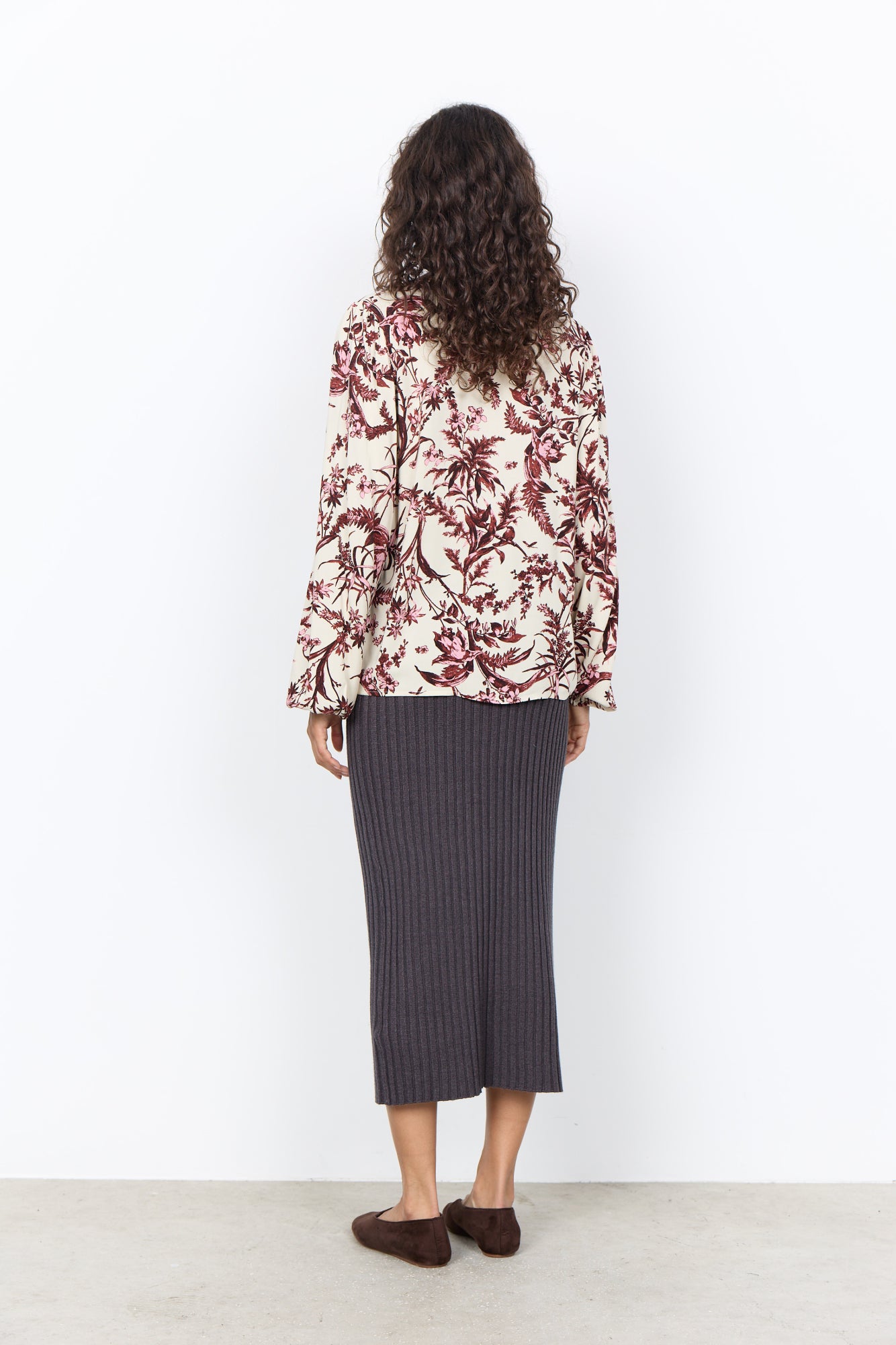 Halfa Blouse Volant Créme Bordeaux