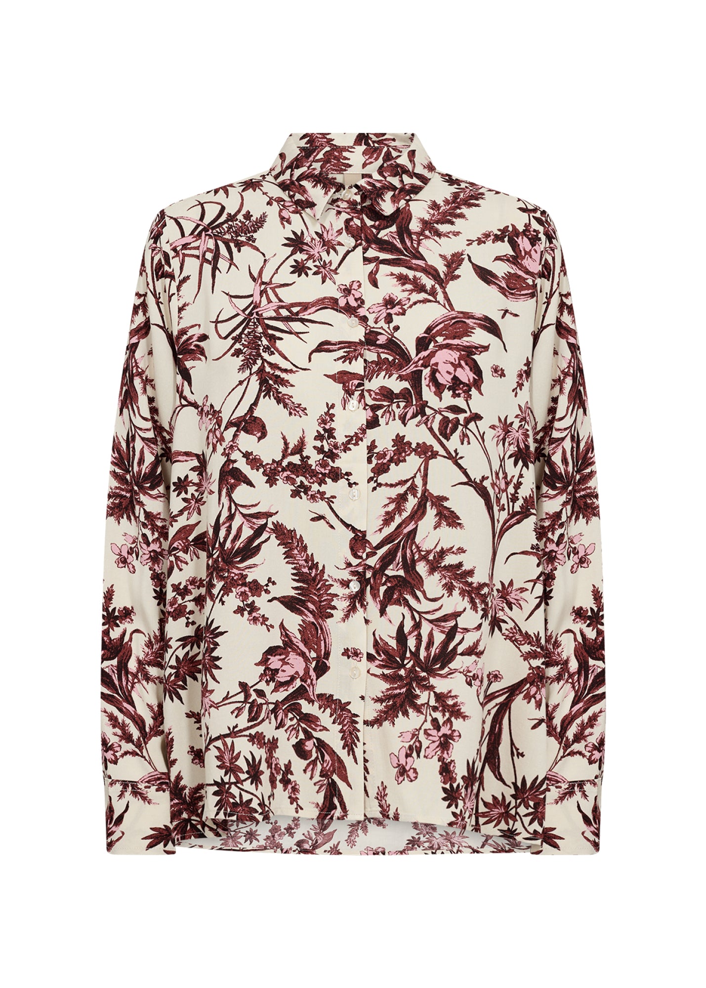 Halfa Blouse Lang Créme Bordeaux