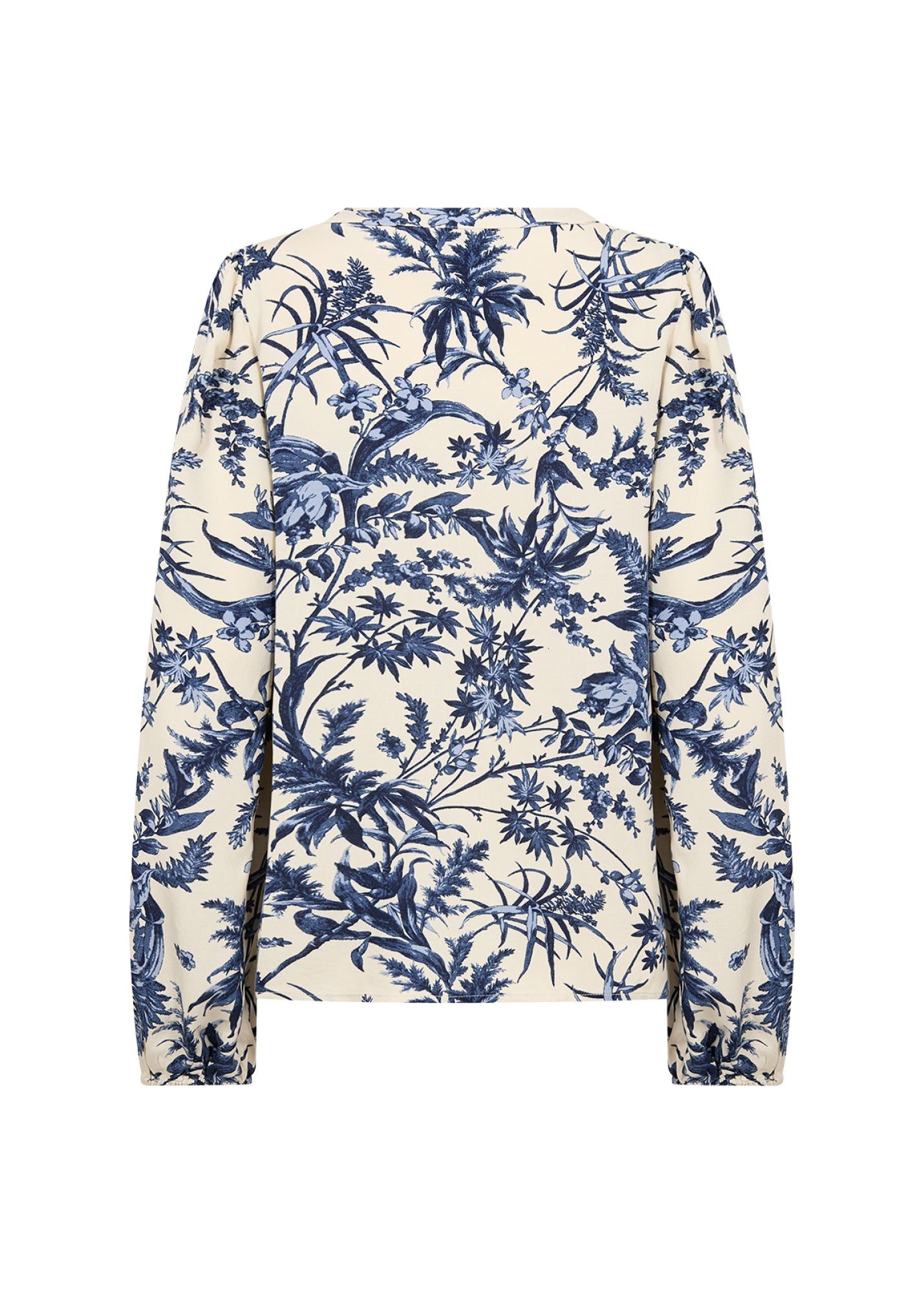 Halfa Blouse Volant Créme Blauw