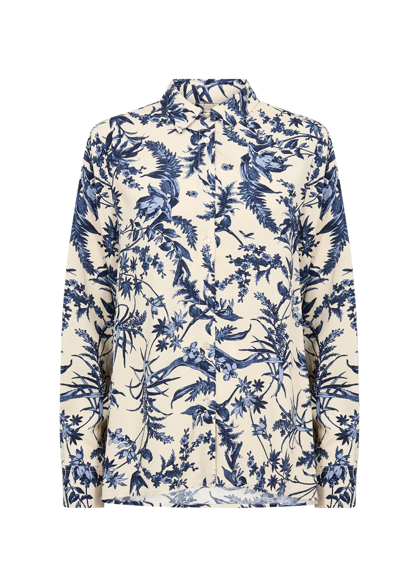 Halfa Blouse Lang Créme Blauw