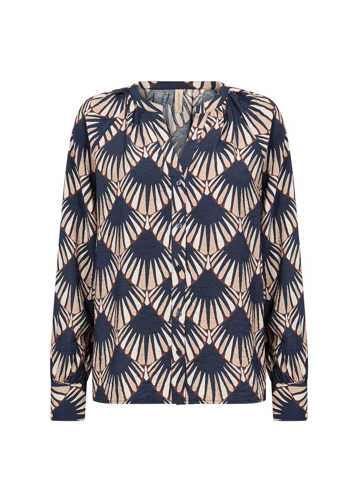 Halin Blouse Ronde Hals Donkerblauw