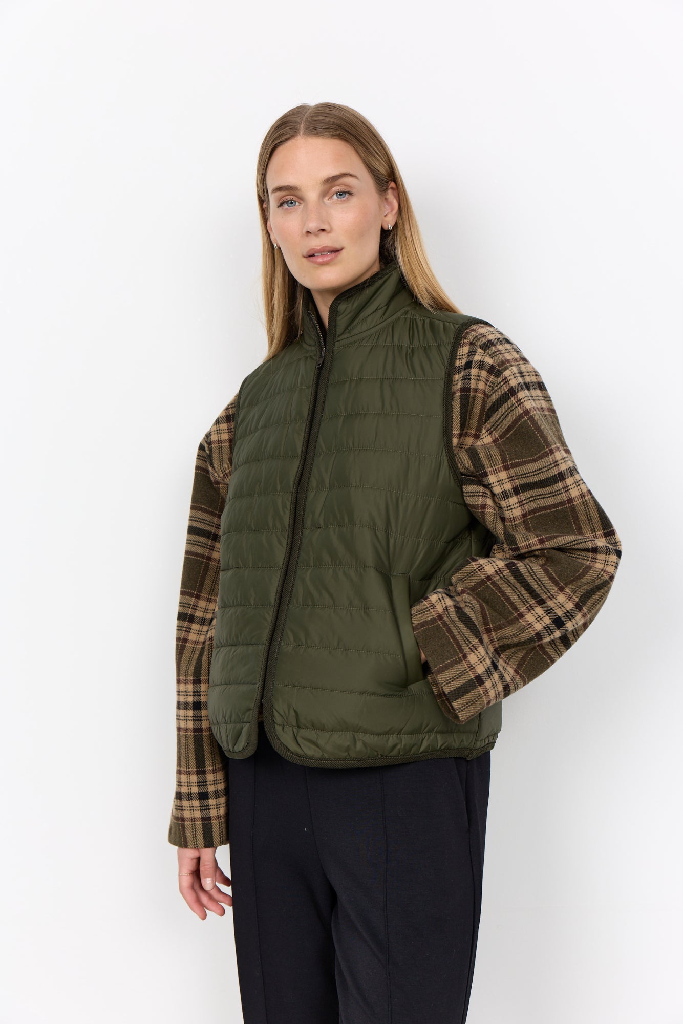 Benete Bodywarmer Donkergroen