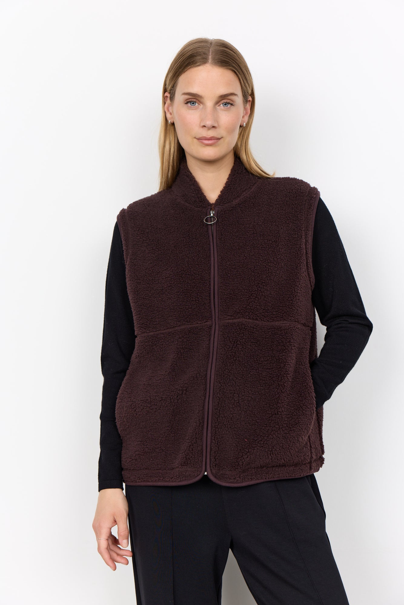 Onyx Teddy Gilet Donkerbruin
