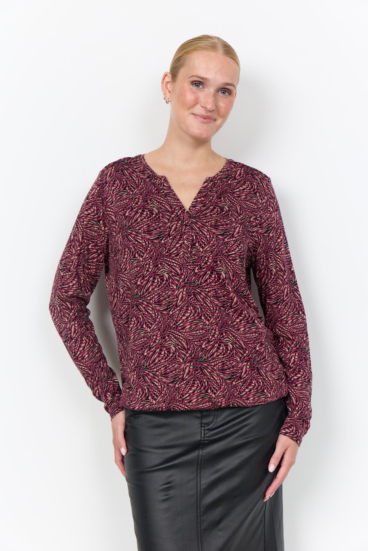 Felicity Blouse Grafische Print Bordeaux