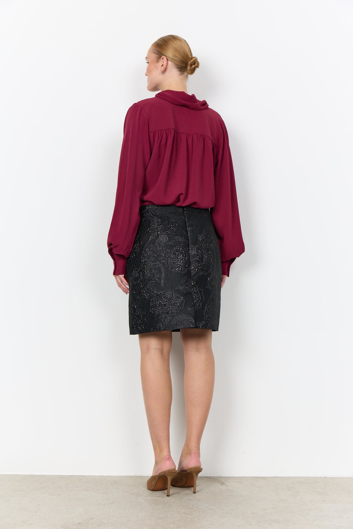 Cath Blouse Sjaalkraag Bordeaux