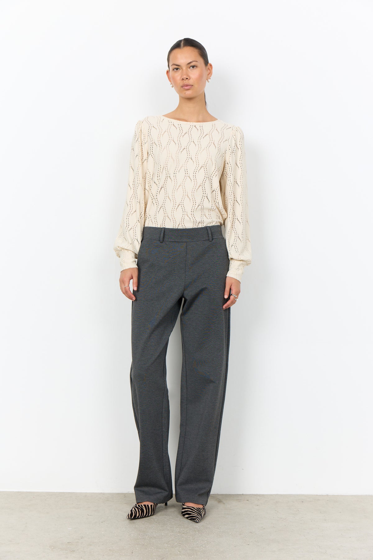 Nanni Pantalon Antraciet Gemêleerd