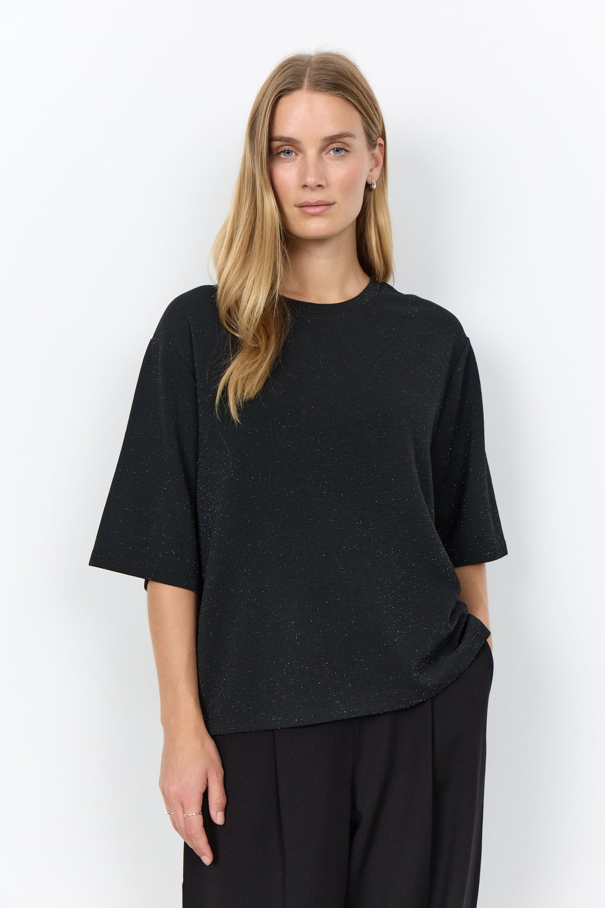 Andine T-shirt Glitter Zwart
