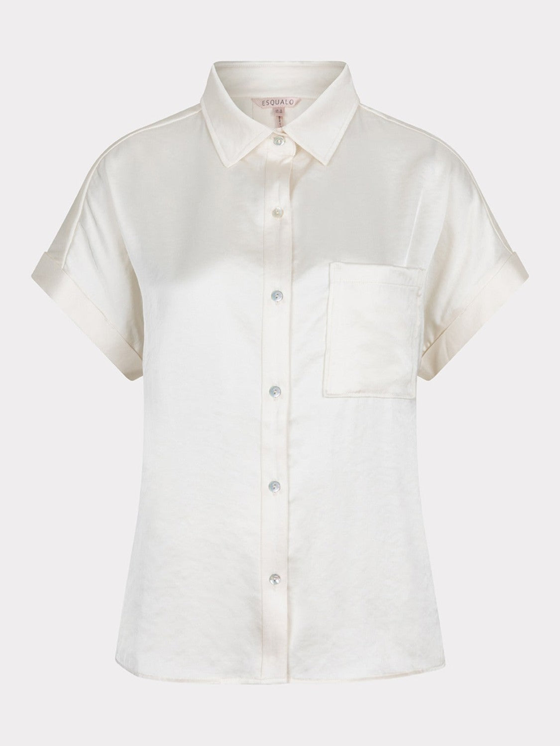 SP25.10029 Blouse s/slve pocket satin look - Castelijn mode