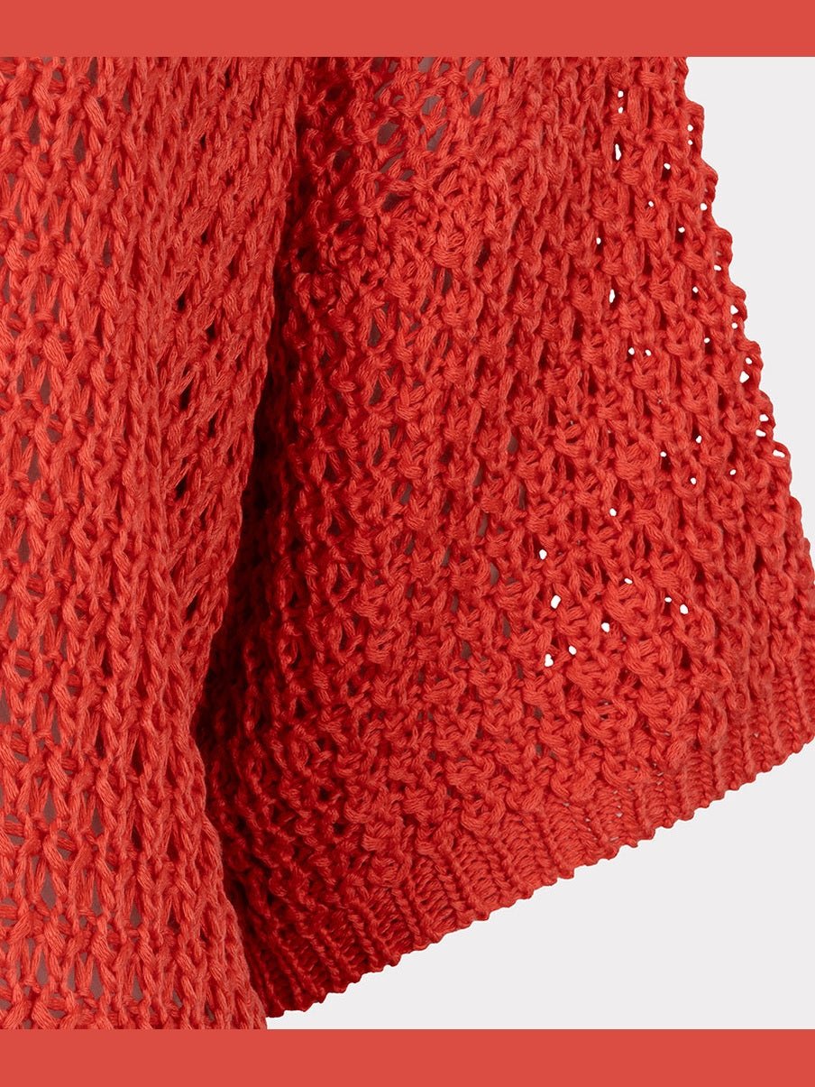 SP26.02036 Trui open knit koraal - Castelijn mode