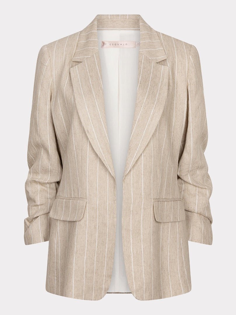 SP26.17005 Blazer zand met streep - Castelijn mode