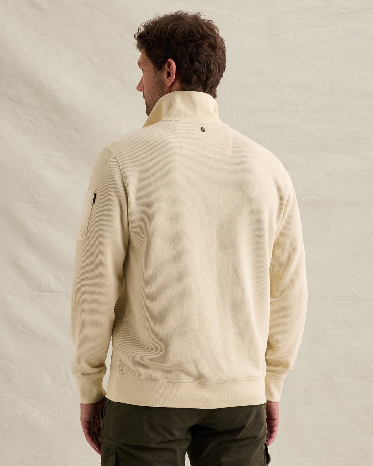Sweater Halve Rits Flight Pocket Gebroken Wit - Castelijn mode