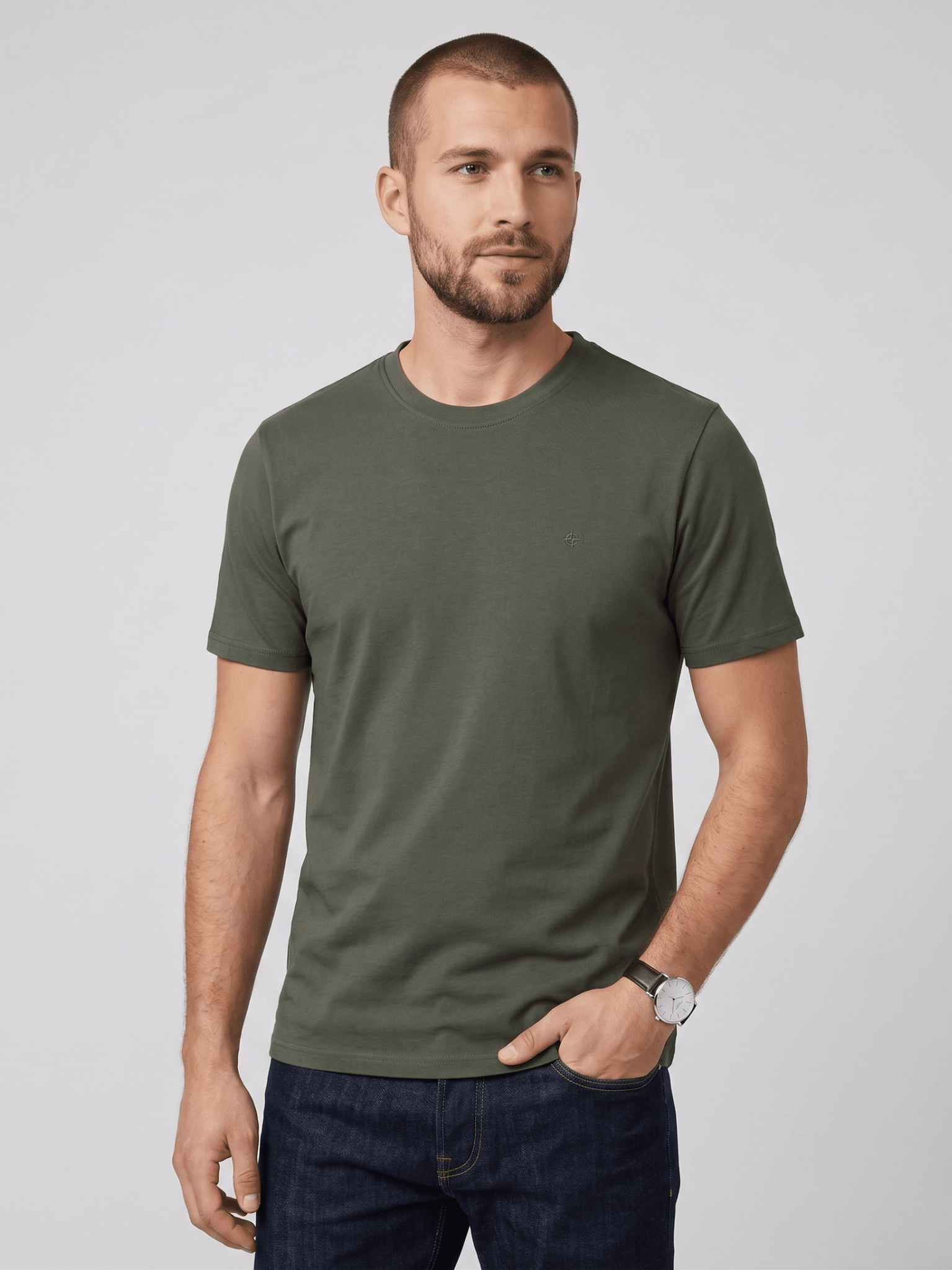 T-shirt Groen Regular Fit - Castelijn mode