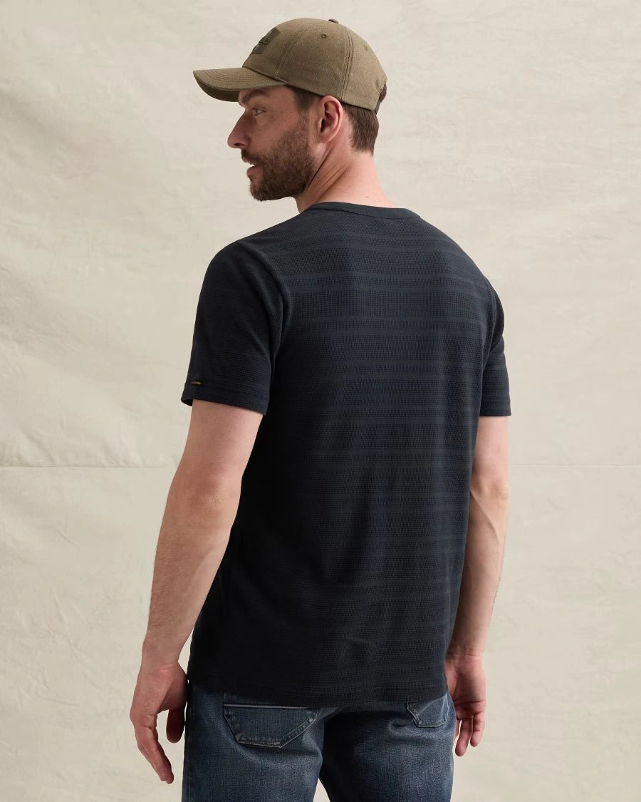 T-Shirt Waffle Structuur Donkerblauw - Castelijn mode