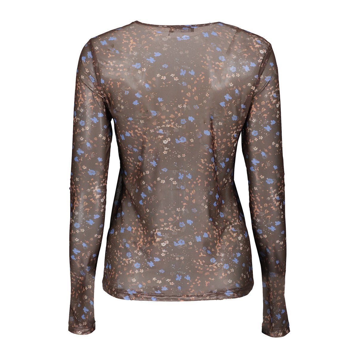 Top Mesh Bloemenprint Bruin/Blauw - Castelijn mode