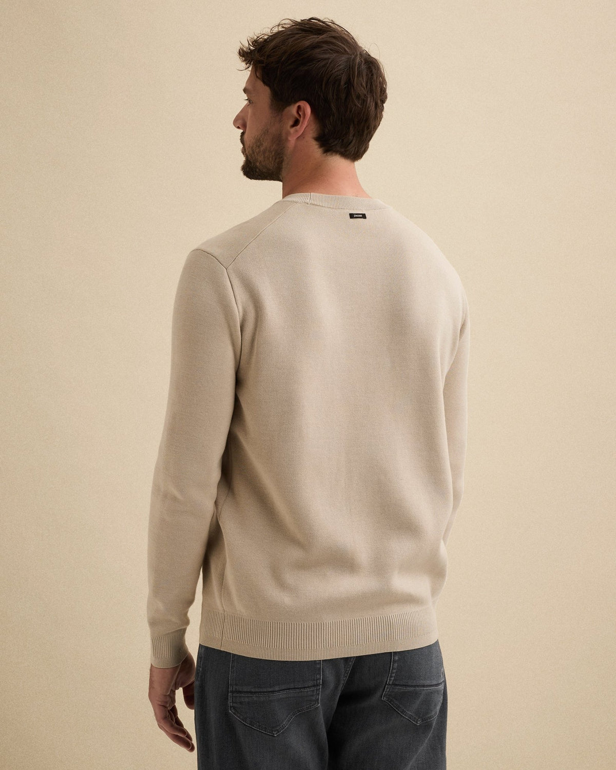Trui Crewneck Badge Beige - Castelijn mode
