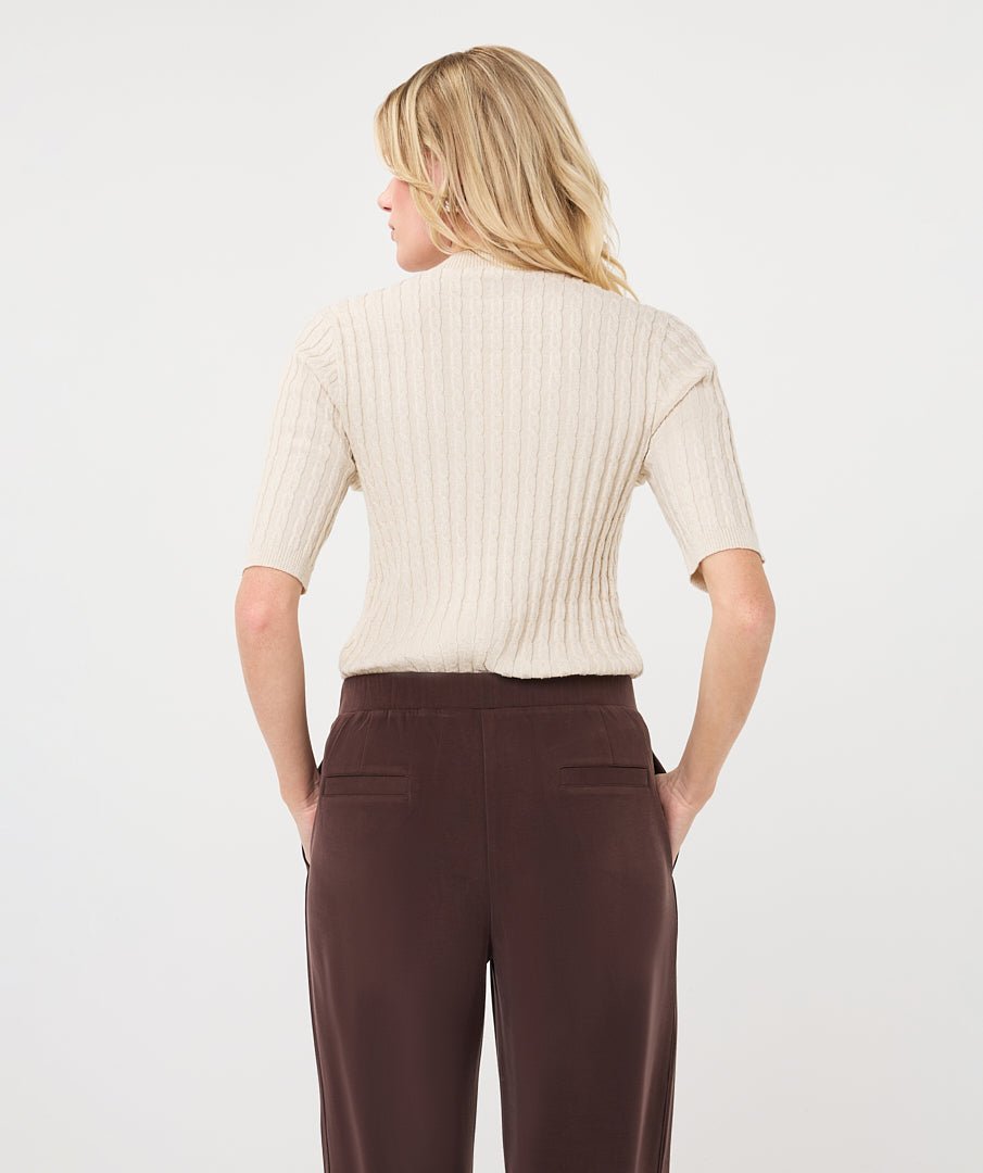 Trui Kabel Korte Mouw Beige - Castelijn mode