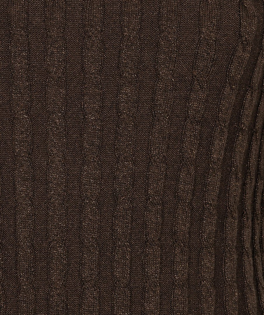 Trui Kabel Korte Mouw Bruin - Castelijn mode