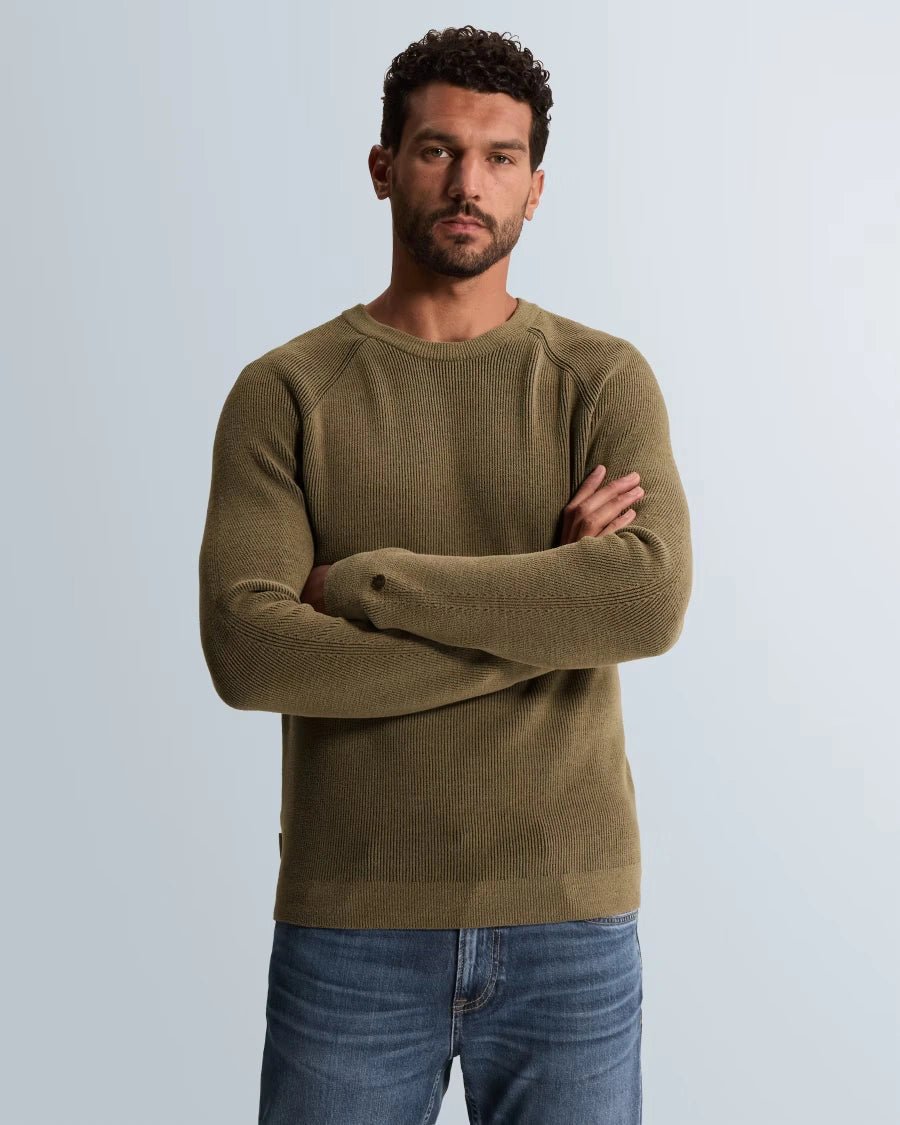 Trui Raglan Ribstructuur Taupe - Castelijn mode
