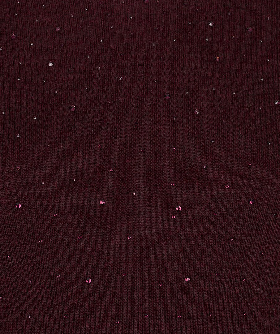 Trui Studs Korte Mouw Bordeaux - Castelijn mode