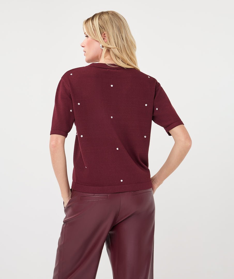 Trui Zilveren Studs Bordeaux - Castelijn mode