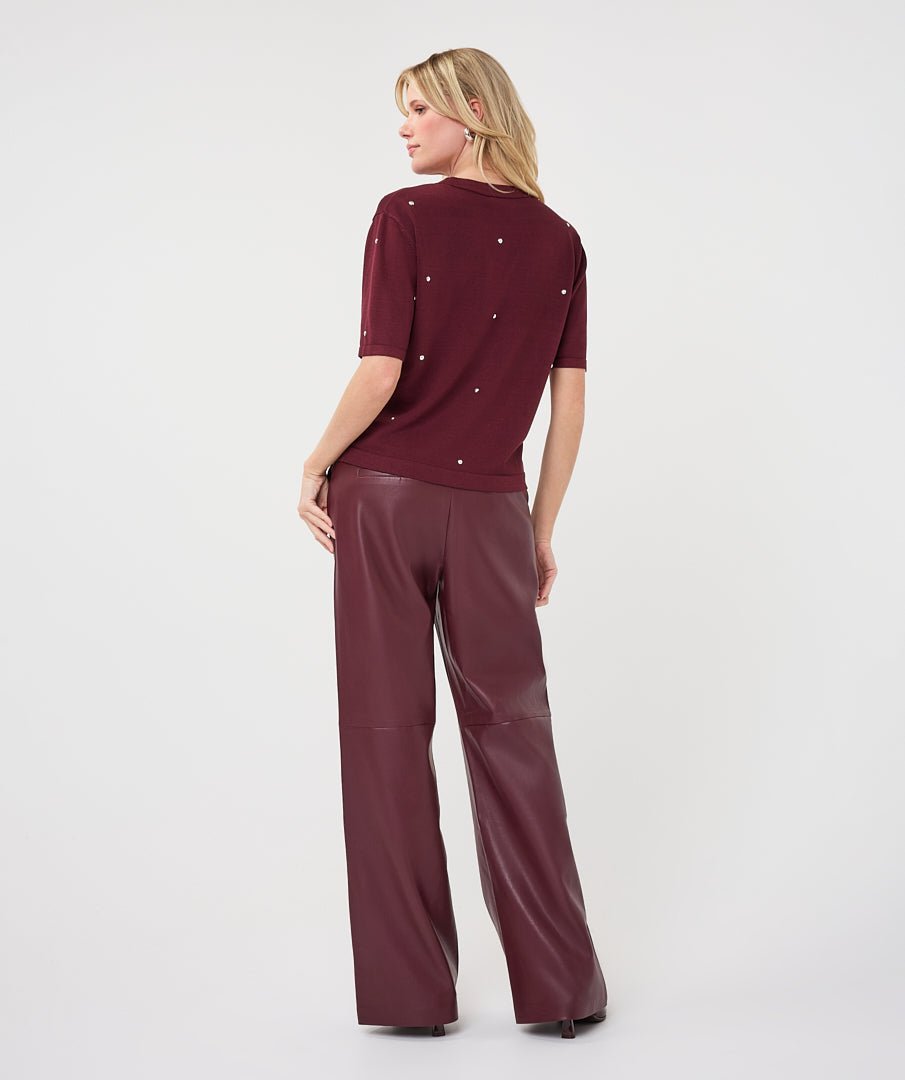 Trui Zilveren Studs Bordeaux - Castelijn mode