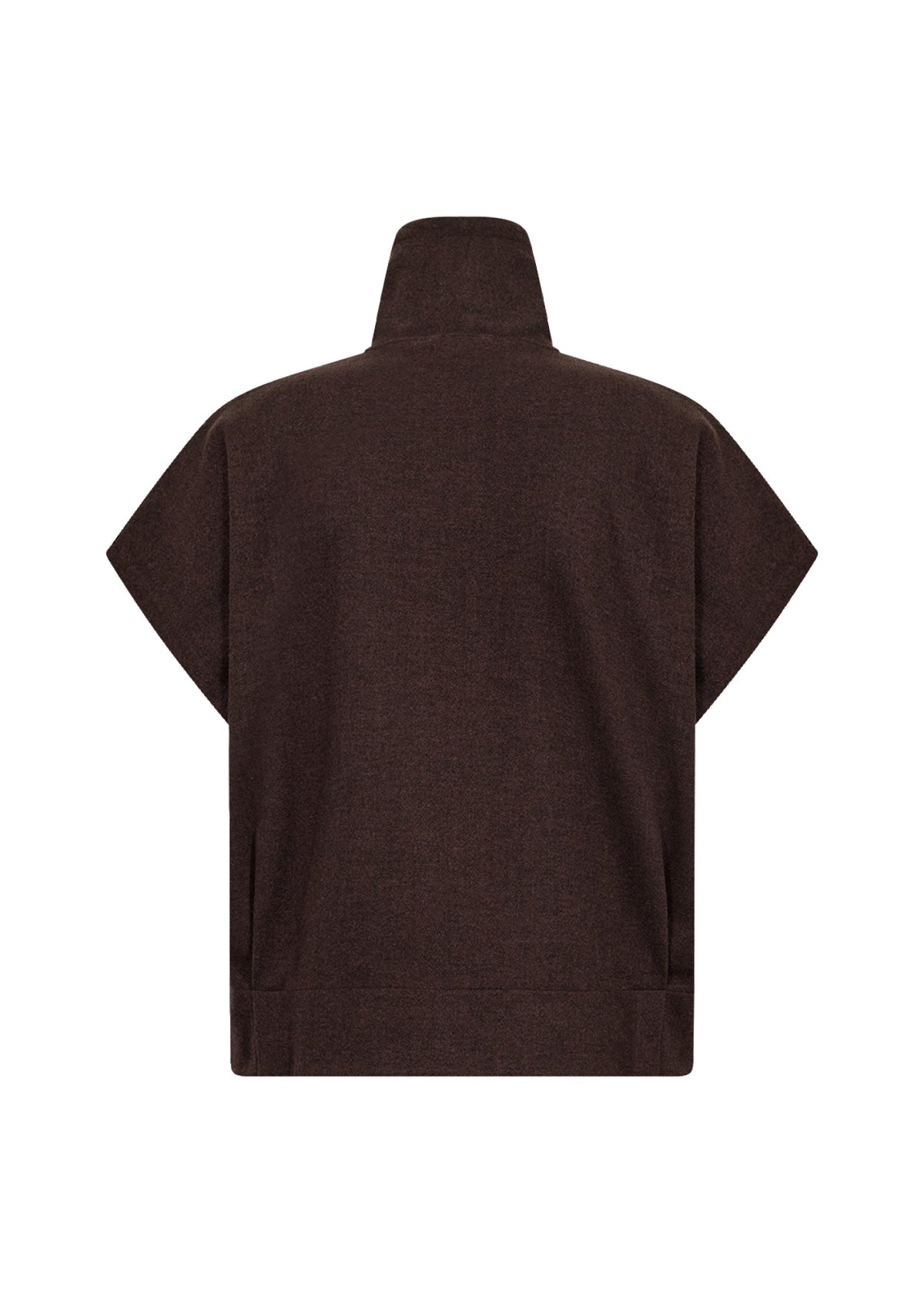 Vagna Gilet Hoge Kraag Donkerbruin - Castelijn mode