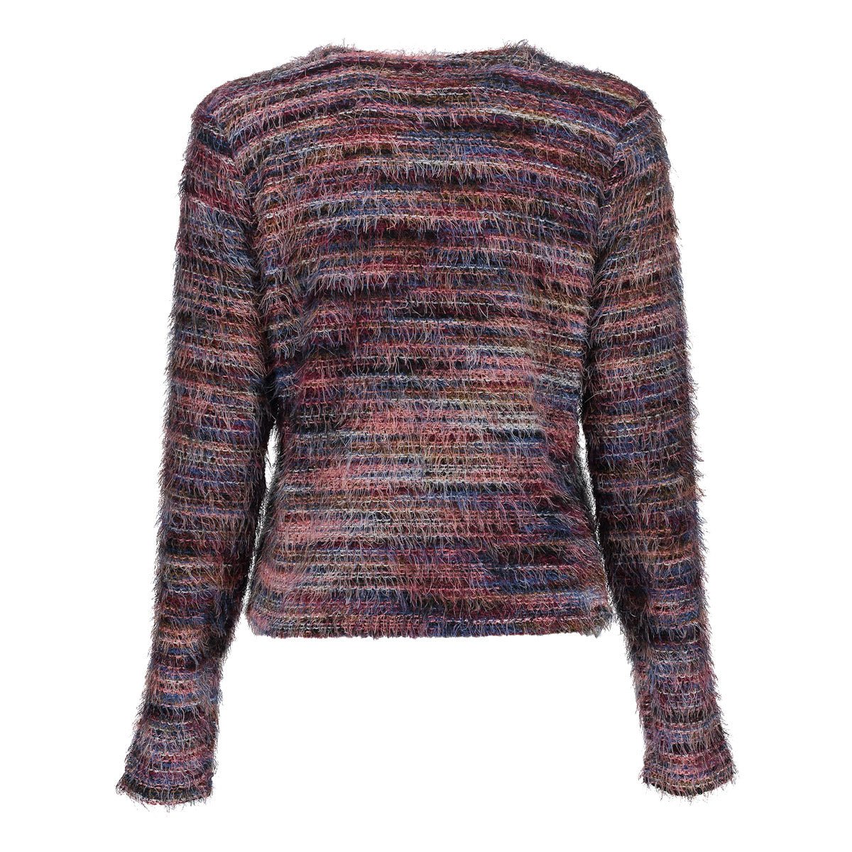 Vest Fluffy Streep Bordeaux - Castelijn mode