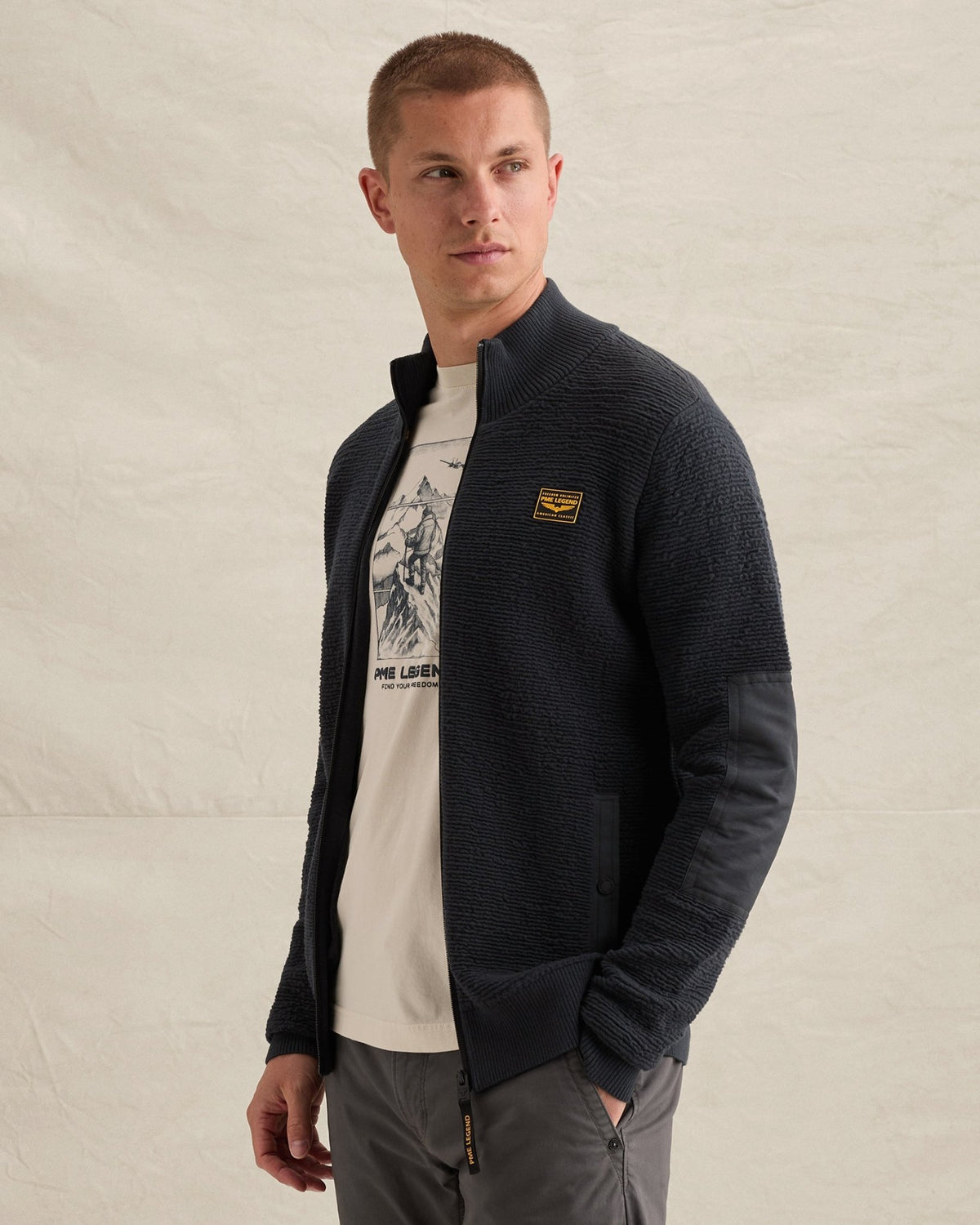Vest Rits Jacquard Marineblauw - Castelijn mode