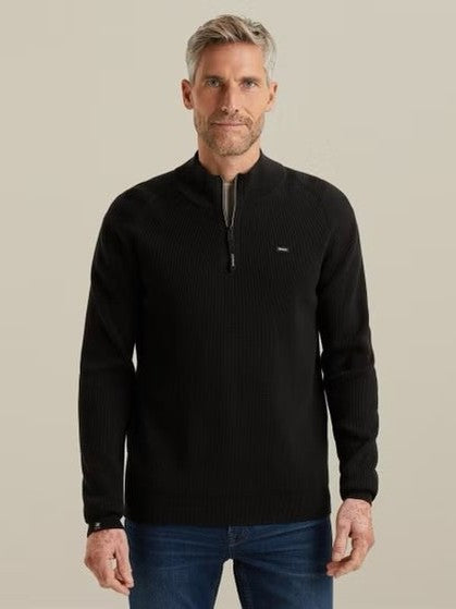 VKW2510332 - 9141 Trui met halve rits - Castelijn mode