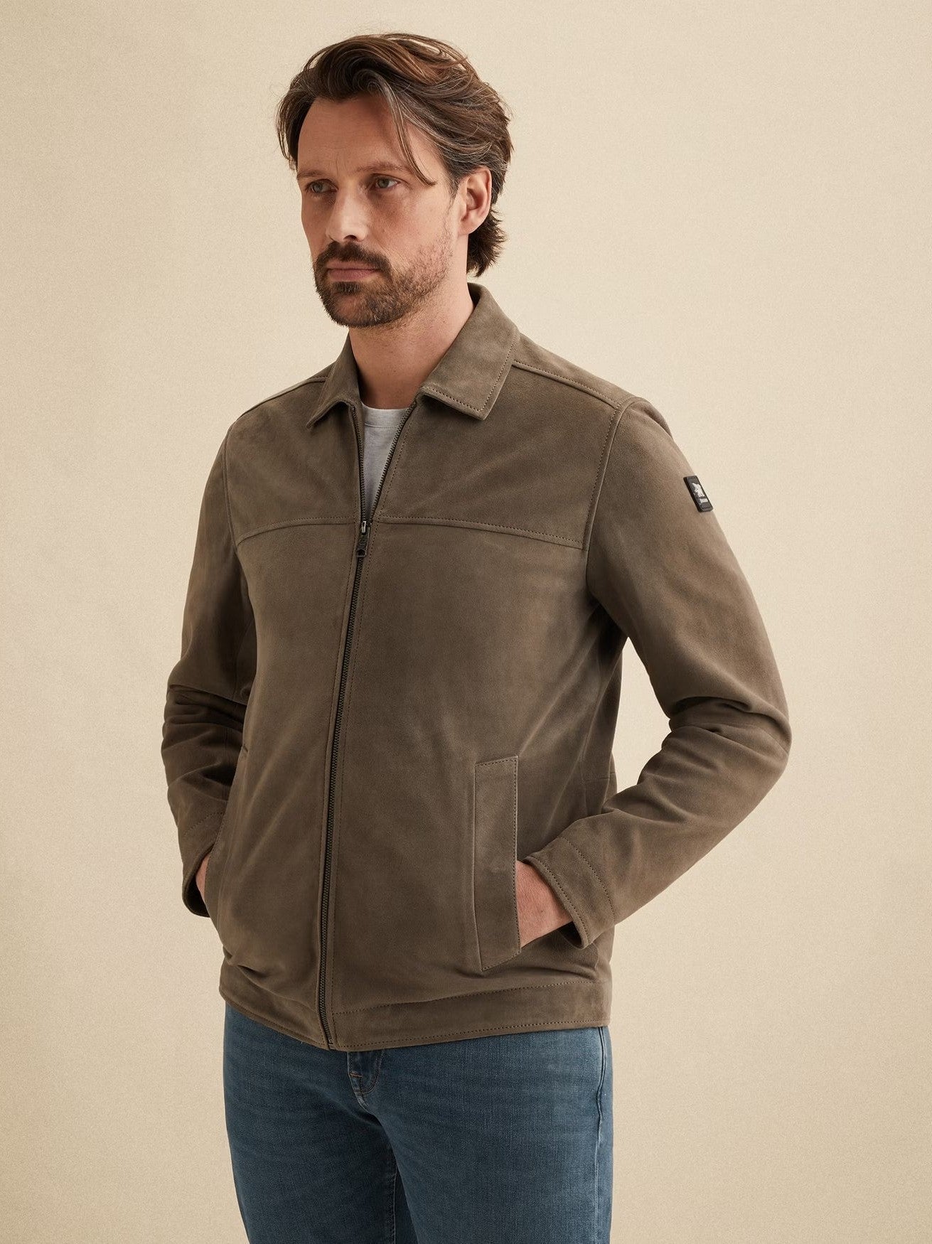 VLJ2602180 - 8027 Overshirt Suede beige - Castelijn mode