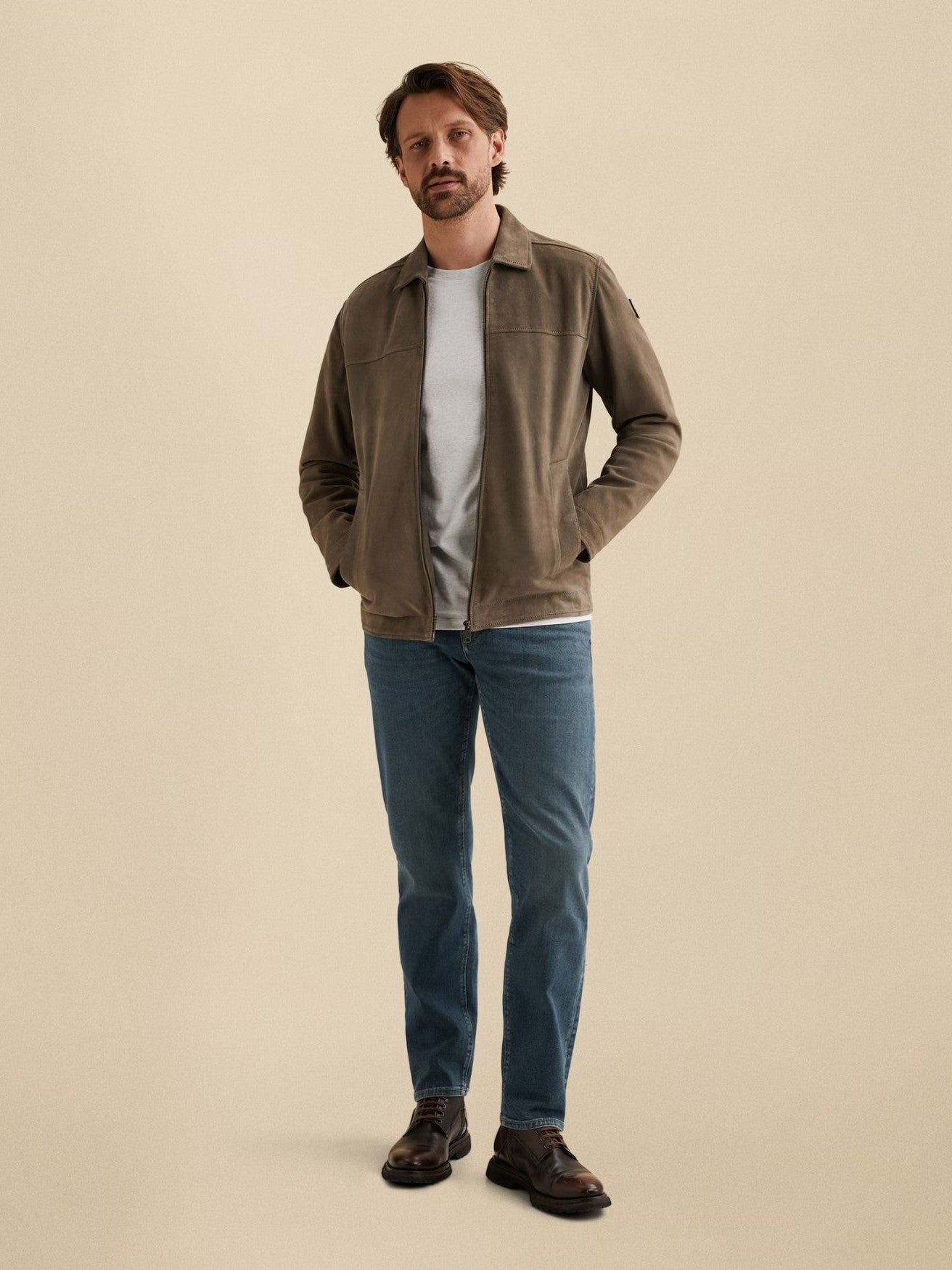 VLJ2602180 - 8027 Overshirt Suede beige - Castelijn mode