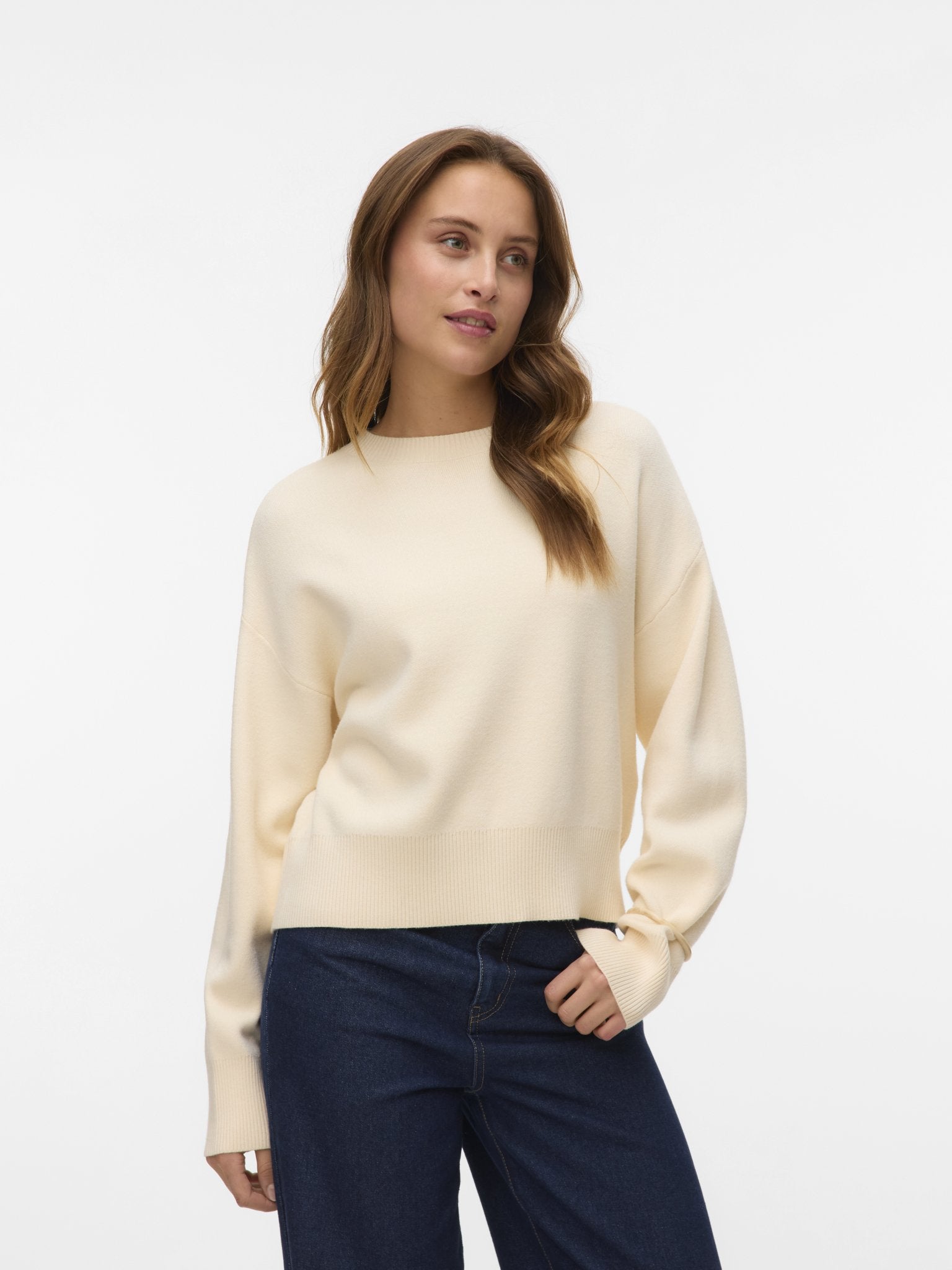 vmgold - art - ls - o - neck - pullover - Birch - Castelijn mode