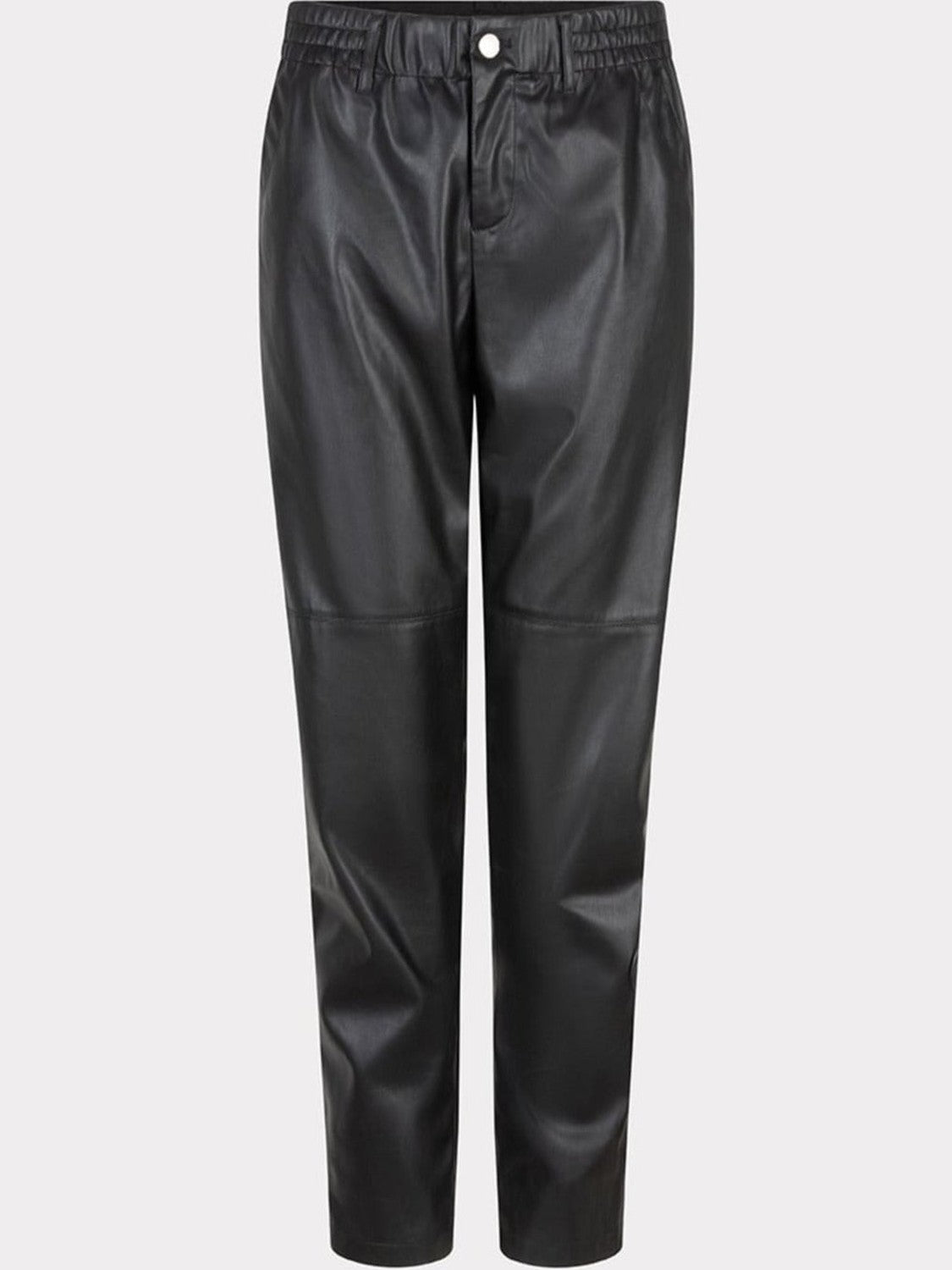 W24.11704 blackTrousers jogger vegan leather - Castelijn mode