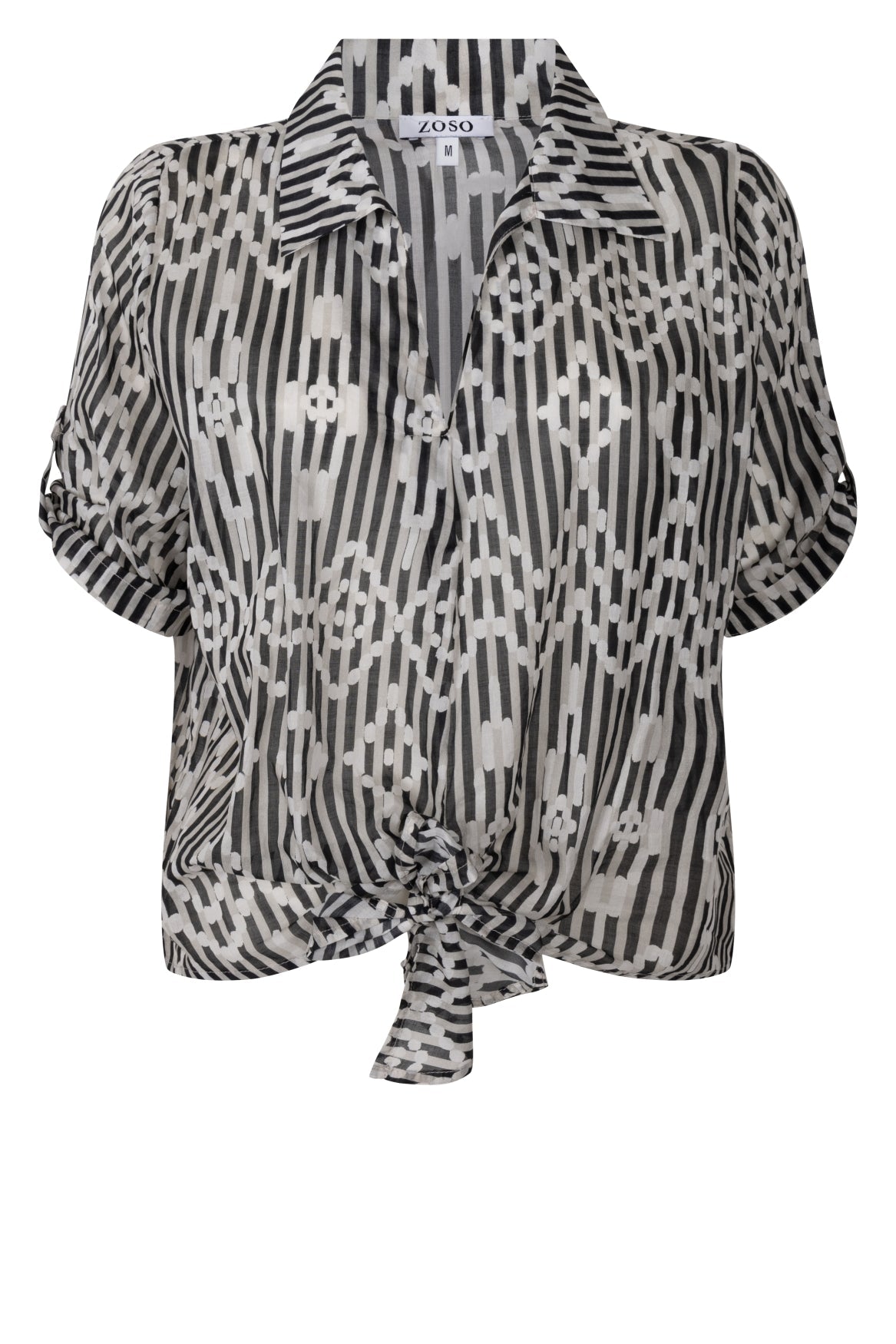 Zwart sand blouse Isa van katoen - Castelijn mode